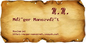 Móger Manszvét névjegykártya